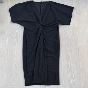 Boohoo Plus Black Twist Front Dress